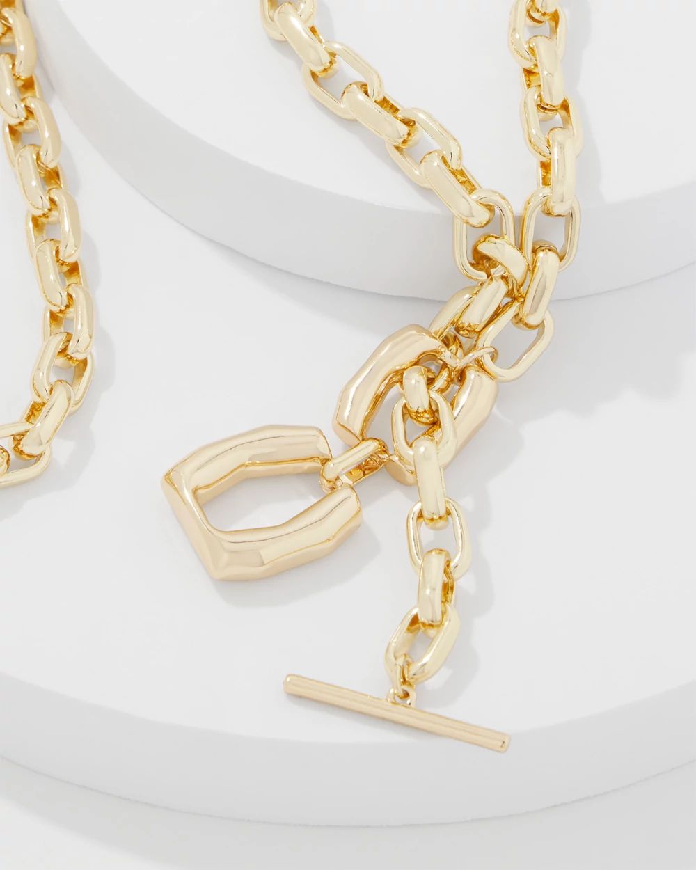 【2plan】23SS★ [MADE] Logarden Chain Necklace Gold Double Links Toggle Necklace | White House Black Market